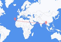 Flyg från Rangoon, Myanmar (Burma) till La Palma, Spanien
