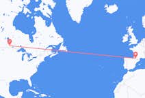 Flyg från Winnipeg, Kanada till Lourdes (kommun i Brasilien, São Paulo, lat -20,94, long -50,24), Frankrike