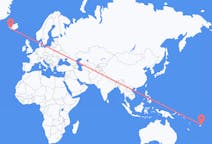 Flyrejser fra Savusavu, Fiji til Reykjavík, Island