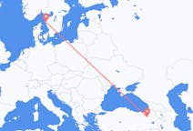 Vluchten van Göteborg, Zweden naar Erzurum, Turkije