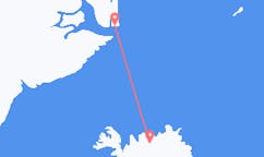 Vluchten van Akureyri, IJsland naar Ittoqqortoormiit, Groenland