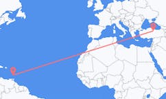 Flyreiser fra Saint Vincent, St. Vincent og Grenadinene til Tokat, Tyrkia