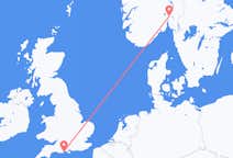 Vluchten van Bournemouth, Engeland naar Oslo, Noorwegen