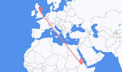 出发地 埃塞俄比亚希雷前往英格兰的柯明顿的航班