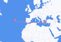 Flights from Horta, Azores, Portugal to Rhodes, Greece