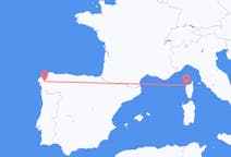 Flyreiser fra Calvi, Frankrike til Santiago de Compostela, Spania
