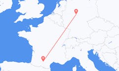 Flyreiser fra Kassel, Tyskland til Toulouse, Frankrike