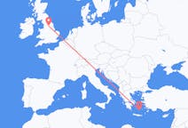 ギリシャのから サントリーニ島、イングランドのへ リーズフライト