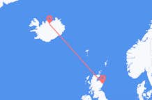 Flyg från Aberdeen, Skottland till Akureyri, Island