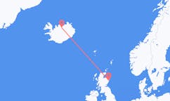 スコットランドのアバディーンから、アイスランドのアークレイリ行きフライト