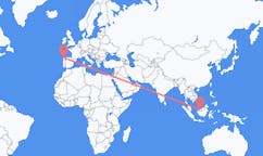 Vols de Sibu, Malaisie vers La Corogne, Espagne