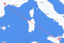 Flights from Béziers, France to Catania, Italy