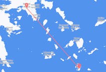 Flights from the city of Athens to the city of Santorini