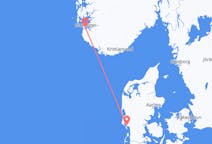 Vluchten van Stavanger, Noorwegen naar Esbjerg, Denemarken