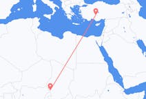 Flyg från N Djamena, Tchad till Konya, Turkiet