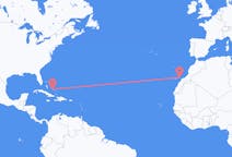 Flyrejser fra Deadman's Cay Settlement, Bahamas til Ajuy, Spanien