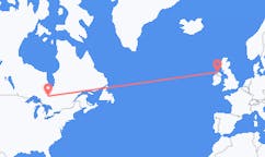 Vluchten van Timmins, Canada naar Derry, Noord-Ierland