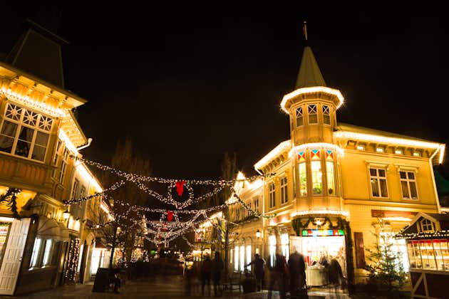 Photo of Christmas lights in Amusement Park Liseberg, Gothenburg, Sweden.