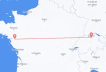 Flyreiser fra Zürich, Sveits til Nantes, Frankrike