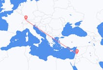Flyg från Damaskus, Syrien till Zürich, Schweiz