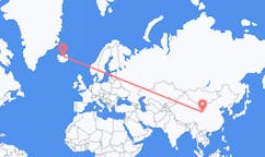 Flights from the city of Lanzhou, China to the city of Akureyri, Iceland