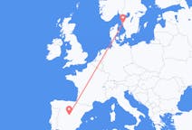 Vluchten van Madrid, Spanje naar Göteborg, Zweden