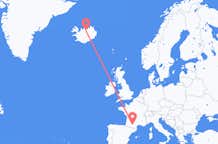 Loty z Tuluza, Francja do Akureyri, Islandia