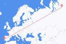 Fly fra Norilsk til Lissabon