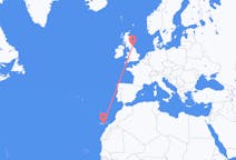 Vluchten van Las Palmas (ort i Mexiko, Veracruz, Tihuatlán), Spanje naar Newcastle upon Tyne, Engeland