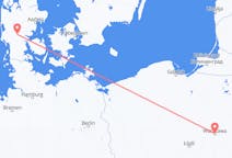Vluchten van Billund, Denemarken naar Warschau, Polen