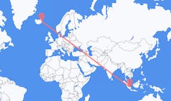 Flyreiser fra Palembang, Indonesia til Egilsstaðir, Island