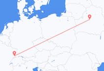 Flyg från Mulhouse, Schweiz till Minsk, Vitryssland