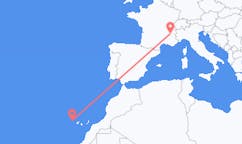 Vluchten van Grenoble, Frankrijk naar La Palma (ort i Mexiko, Guanajuato, Salamanca), Spanje