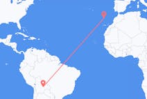 Flyrejser fra Santa Cruz, Bolivia til Funchal, Portugal