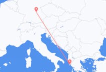 Flyg från Korfu, Grekland till Nürnberg, Tyskland