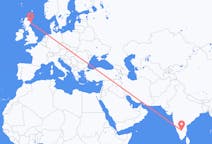 Flyreiser fra Bangalore, India til Aberdeen, Skottland