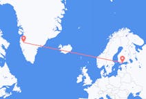 Vluchten van Helsinki, Finland naar Kangerlussuaq, Groenland
