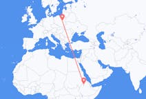 Flyg från Gonder, Etiopien till Warszawa, Polen