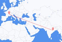 Flyg från Jhārsuguda, Indien till Lyon, Frankrike