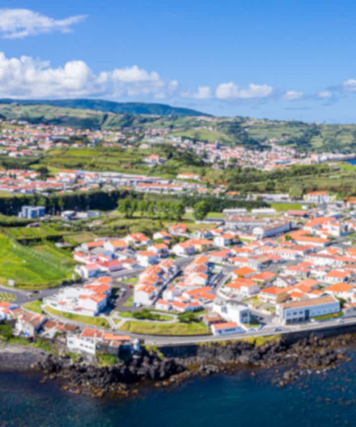 Fly fra byen Reykjavik, Island til byen Horta, Azores, Portugal