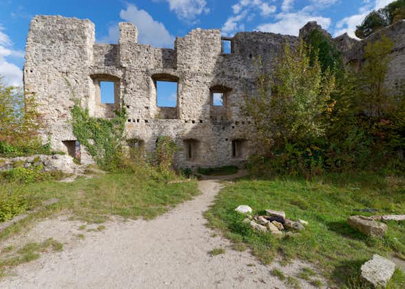 Photo of the ruins of of medieval Samobor Castle on the hill Tepec in the town of Samobor, Croatia.