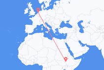 Flyreiser fra Gambela, Ethiop, Etiopia til Amsterdam, Nederland