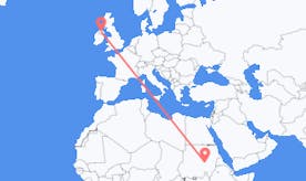 Flights from Sudan to Northern Ireland