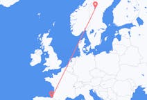 Loty z Östersund, Szwecja do San Sebastián, Hiszpania