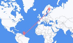 Flyreiser fra Cayenne, Frankrike til Kuopio, Finland