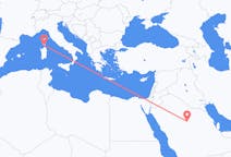 Loty z Al-Kasim, Arabia Saudyjska z Figari, Francja