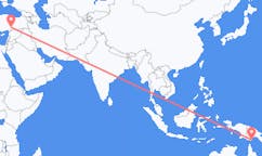 Vluchten van Daru, Papoea-Nieuw-Guinea naar Kahramanmaraş, Turkije