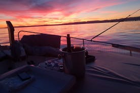 日没時のボート乗船 + カバのグラス + シーフード タパ