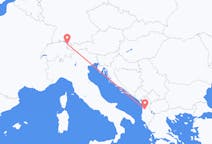 Flyg från Tirana, Albanien till Thal, Schweiz