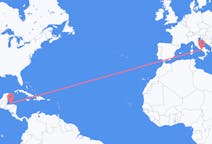 Flyrejser fra Coxen hul, Honduras til Napoli, Italien